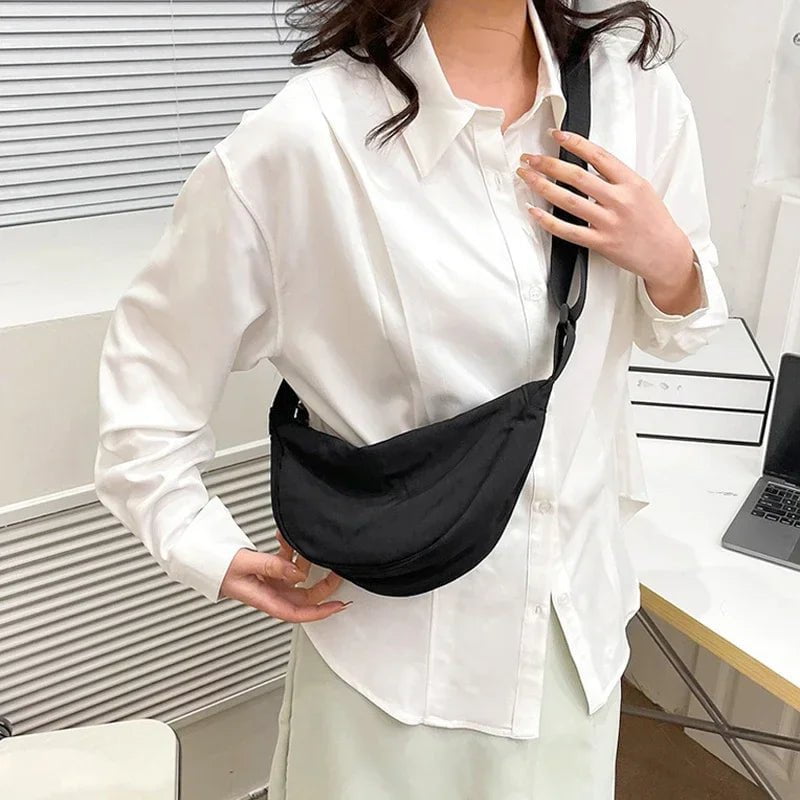 Storazone Nylon Hobos Chest Shoulder Bag Large Capacity Travel Crossbody Half Moon Belt Messenger for Women Bags Dropshipping / Wholesale