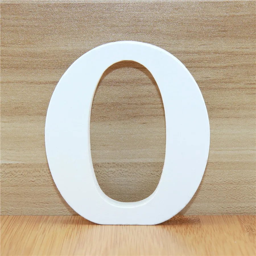 Storazone O / 10cm 1pc 10CM Wood Wooden Letters White Alphabet Wedding Birthday Party Diy Home Decorations Personalised Name Design 3.94 Inches