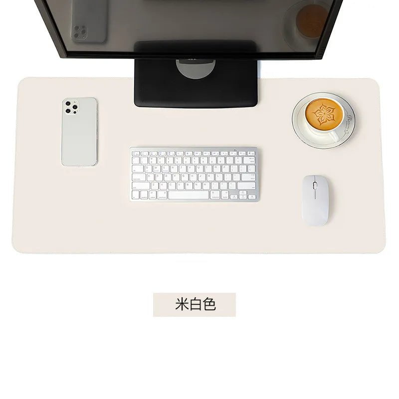 Storazone off white / 80 X 40 CM white mousepad Portable Mouse pad large Gaming Waterproof Non-slip PU Leather Suede Desk Mat Computer Keyboard desk pad Mats
