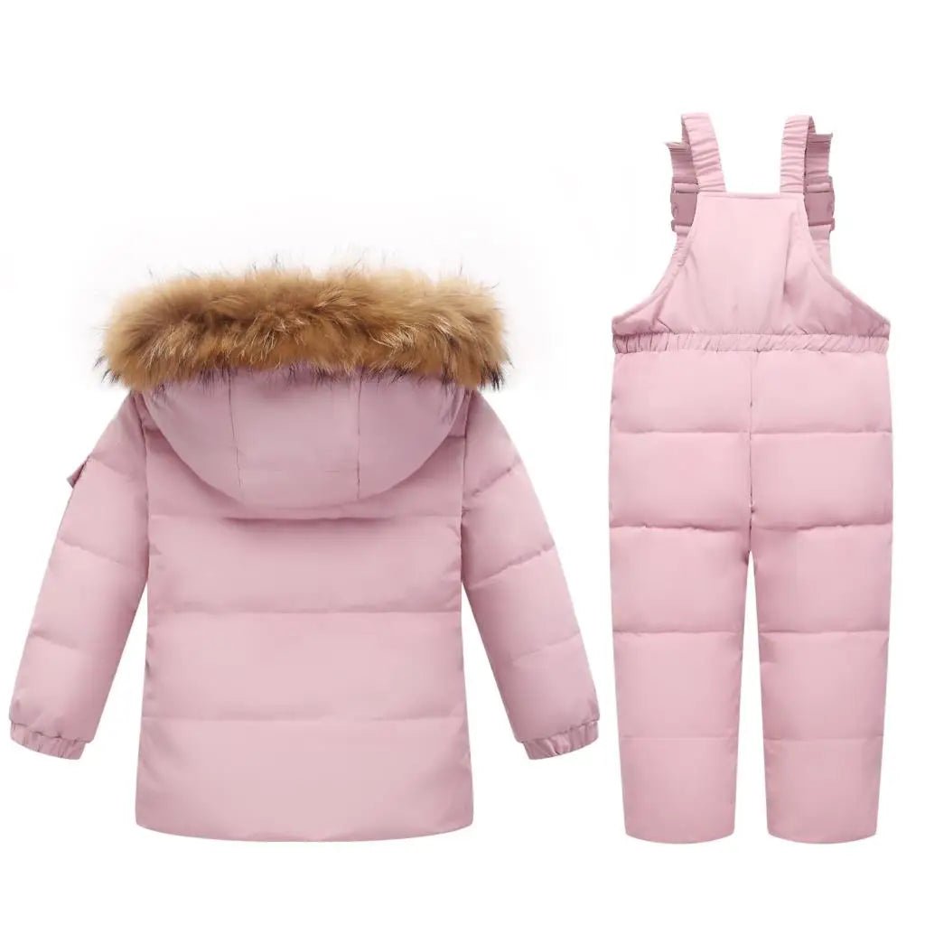 Storazone OLEKID -30 Degree Russia Winter children Boys Clothes set Down Jacket Coat + Overalls For Girl 1-5 Years Kids Baby Girl Snowsuit