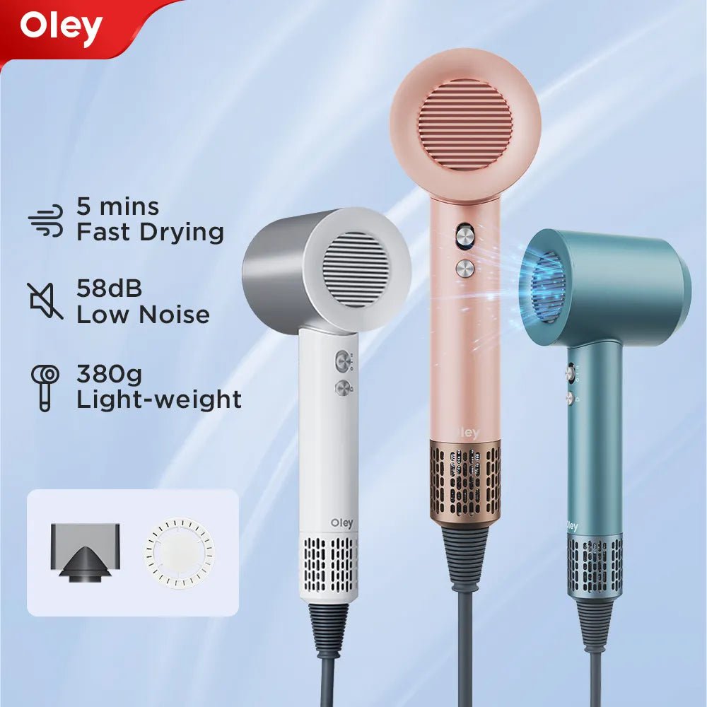 Storazone Oley High-speed Hair Dryer 900W Lightweight Powerful Brushless Motor Low Noise Quick Dryer Negative Ionic Blow Dryer