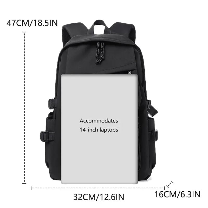 Storazone One 15 Inch Polyester Waterproof Solid Color Simple Men's Backpack Fashion Couple Student Computer Backpack