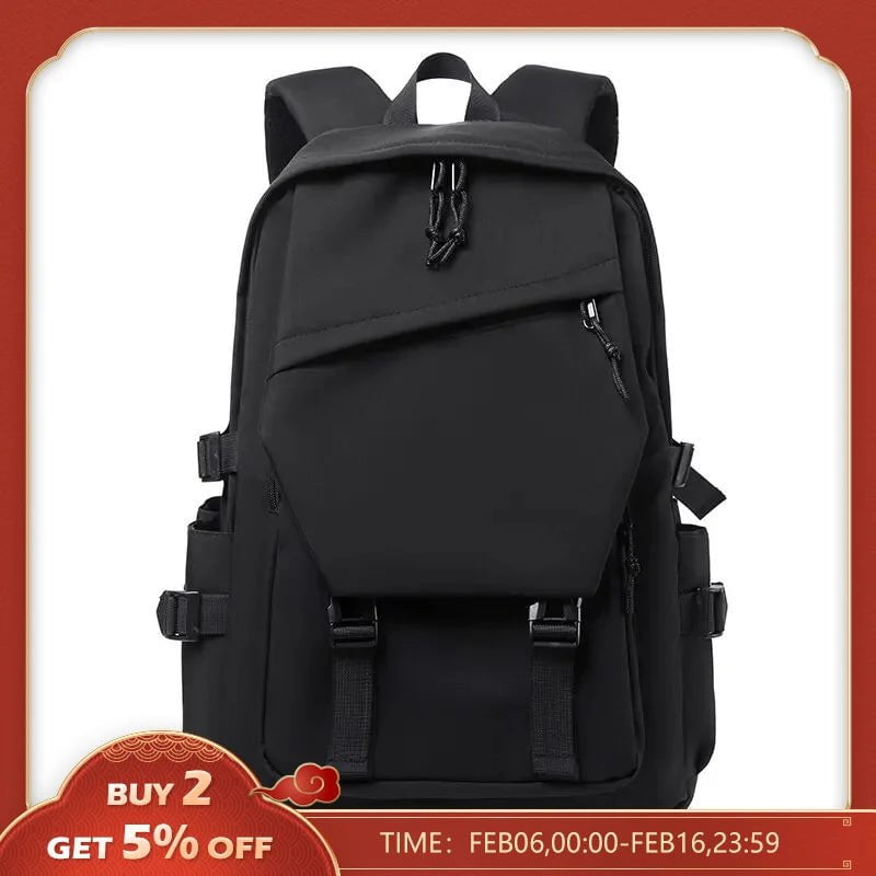 Storazone One 15 Inch Polyester Waterproof Solid Color Simple Men's Backpack Fashion Couple Student Computer Backpack