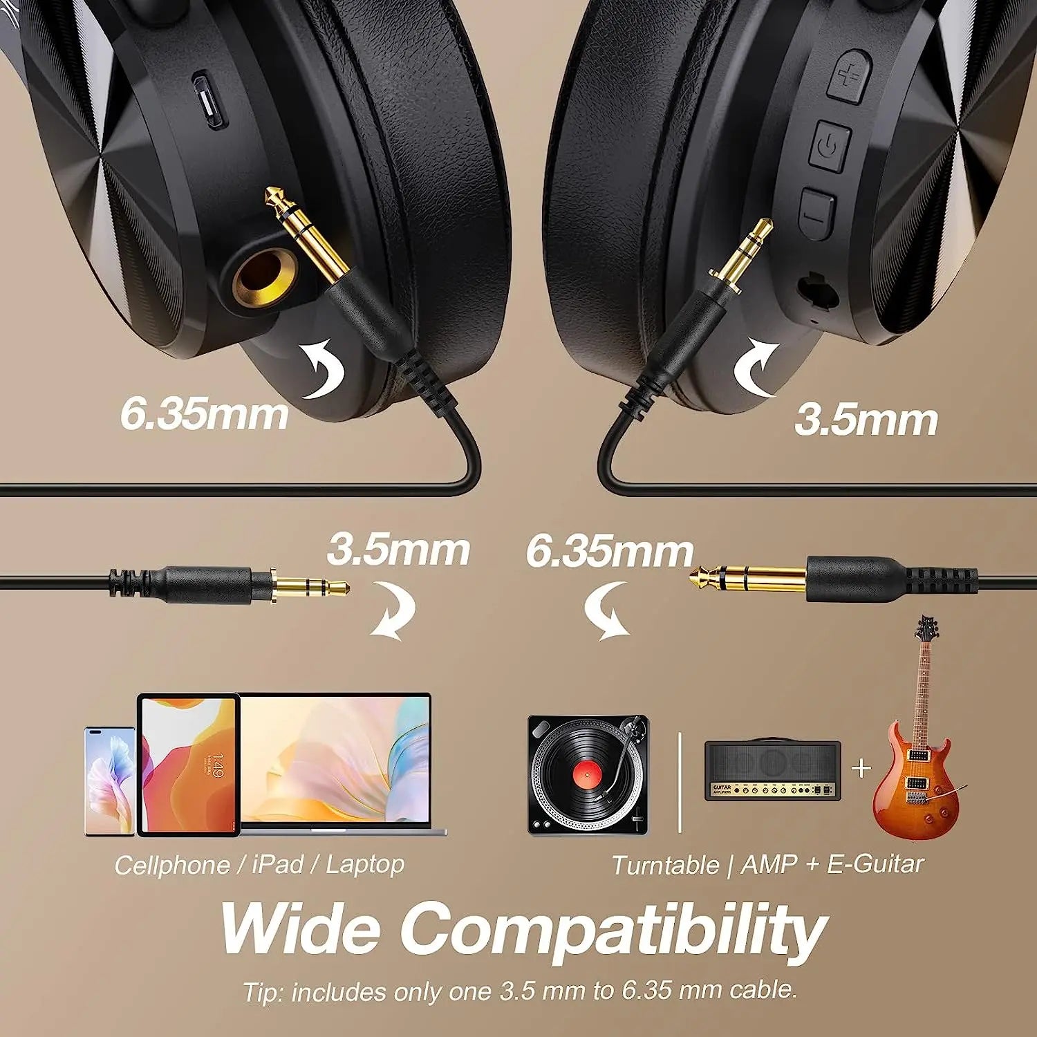 Storazone Oneodio Fusion A70 Bluetooth 5.2 Headphones Hi-Res Audio Over Ear Wireless Headset Professional Studio Monitor DJ Headphones 72H