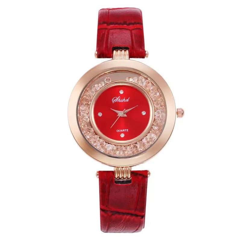 Storazone only watch 5 / CHINA Women Watch Rhinestone Romantic Starry Sky WristWatch Fashion Ladies Leather Watch Clock for Women Relogio Feminino Montre Femme