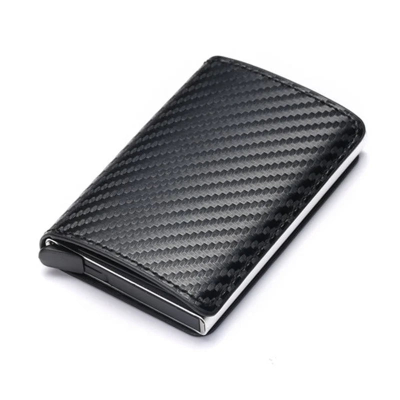Storazone Open Tanxian-Black Custom Card Holder Anti-theft Carbon Fiber Wallet Men Credit Card Holder Zipper Coins Pocket Wallet RFID Card Case & Money Clips