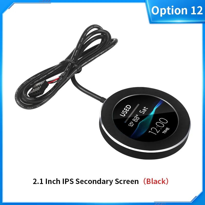 Storazone Option 12 3.5 / 5 Inch IPS Type-C Secondary Screen Mini Computer USB Display CPU GPU RAM HDD Monitor with Holder Metal Case No Use AIDA64