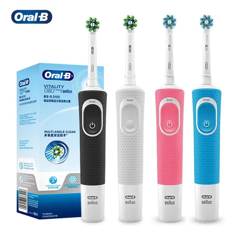 Storazone Oral B D100 Electric Toothbrush 2D Vitality Cleaning Teeth Brush Waterproof Electronic Teeth Brush Inductive Charger With Timer