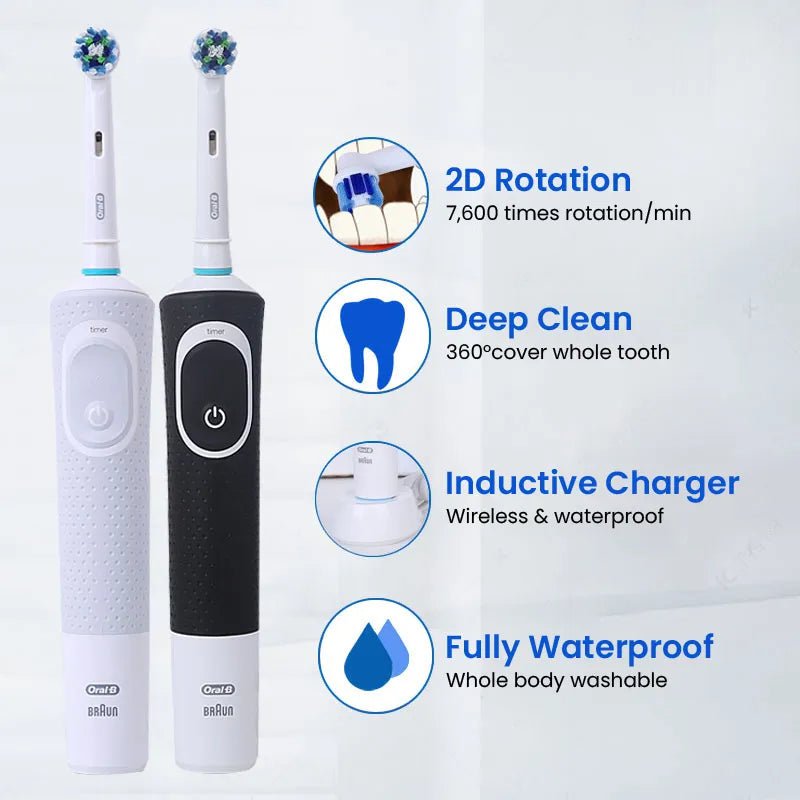 Storazone Oral B D100 Electric Toothbrush 2D Vitality Cleaning Teeth Brush Waterproof Electronic Teeth Brush Inductive Charger With Timer