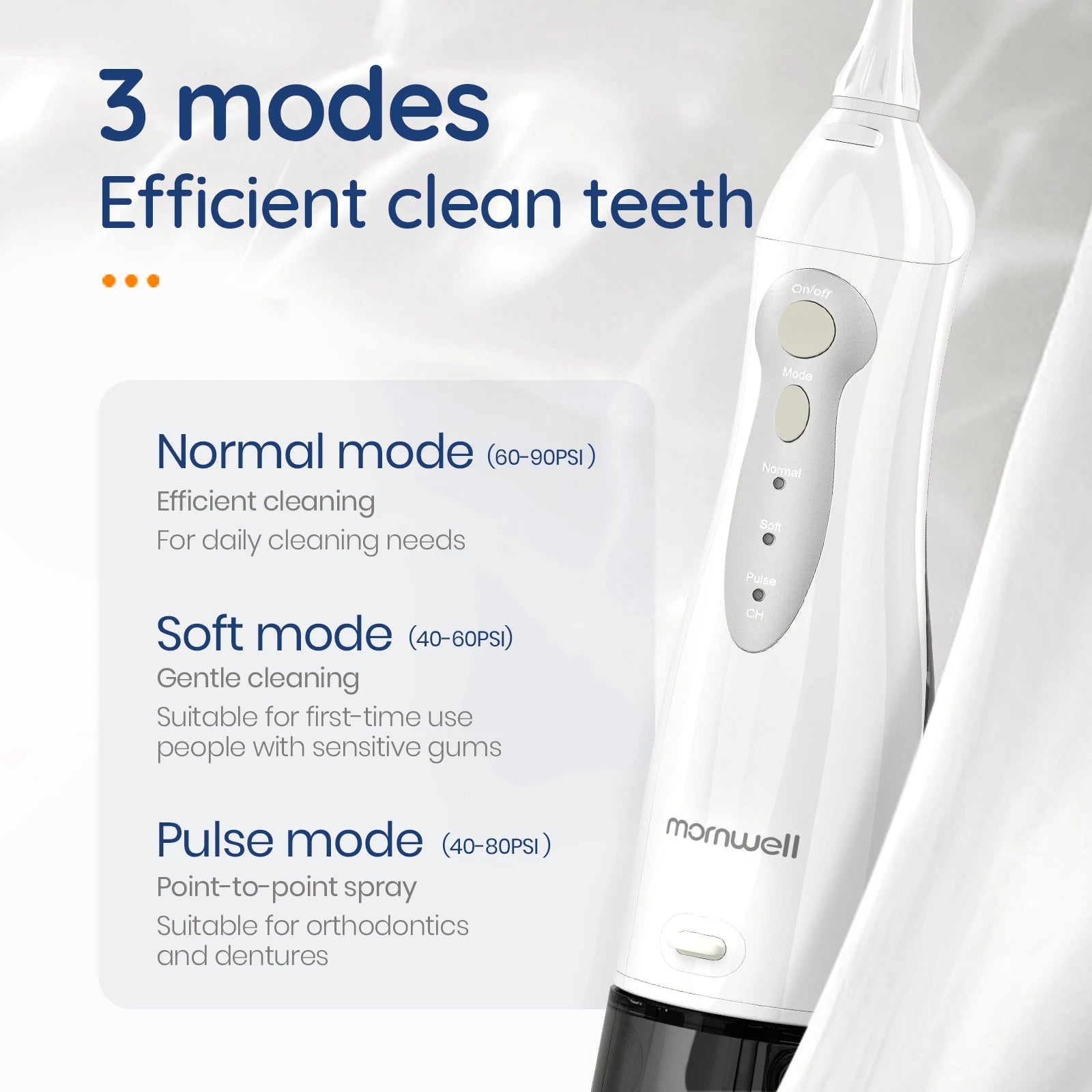 Storazone Oral Irrigator USB Rechargeable Water Flosser Portable Dental Water Jet 300ML Water Tank Waterproof Teeth Cleaner