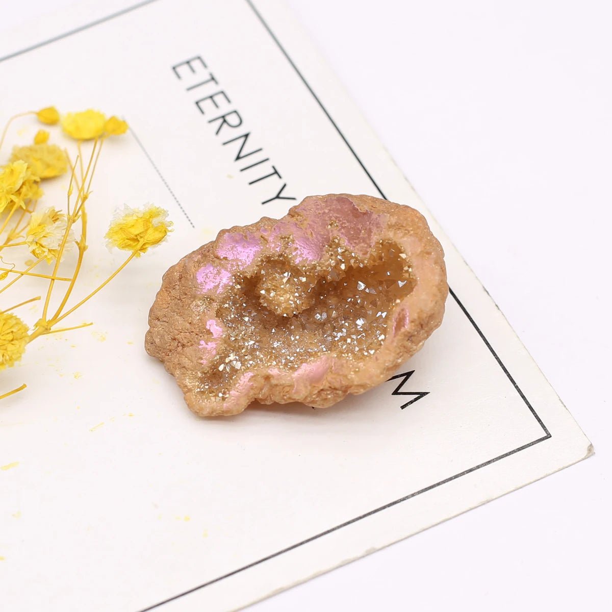 Storazone Orange / 30-35mm 1PC Natural Agate Electroplated Cornucopia Crystal Cave Raw Stone Bare Stone Display A Mineral Specimen Home Decoration Fortune