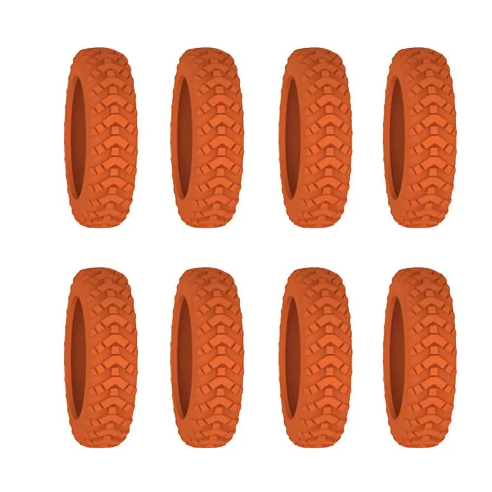 Storazone orange-8pcs 8PC Silicone Suitcase Wheel Protection Case with Silent Sound Travel Luggage Caster Shoes Reduce Noise Trolley Box Casters Cover