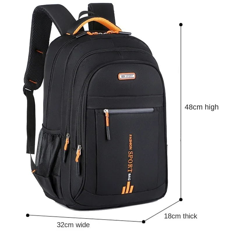 Storazone orange-A Men's Backpacks Oxford Waterproof Rucksack Business Computer Bag Casual Travel Backpack Senior High School Student Schoolbag