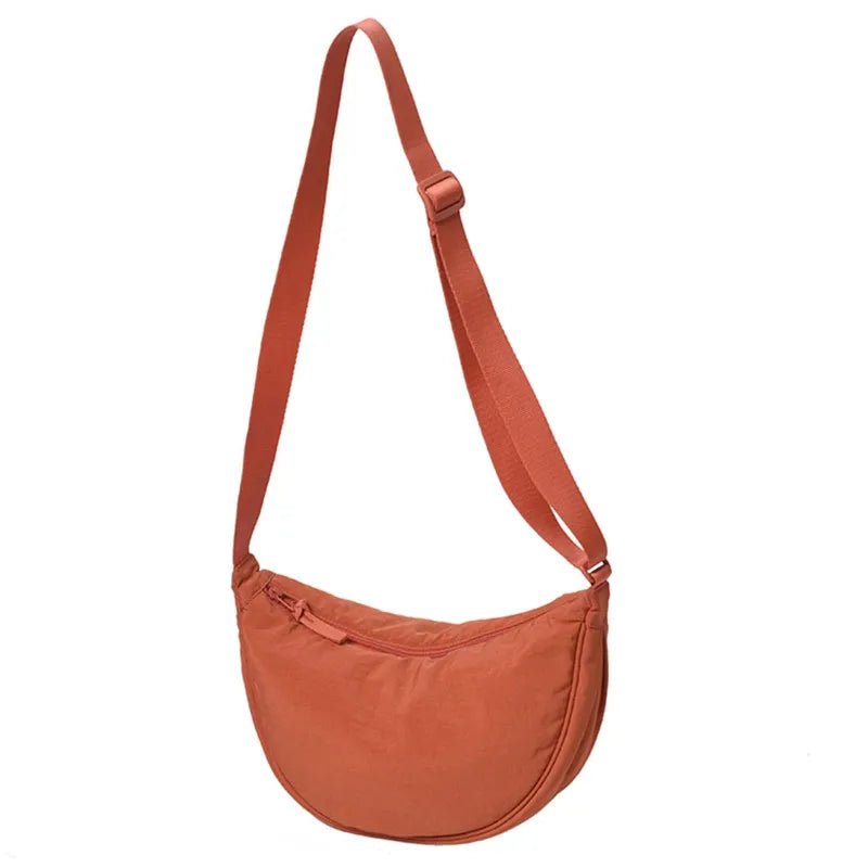 Storazone Orange Casual Nylon Hobos Crossbody Bag for Women Men Shoulder Bags Large Capacity Tote Lady Travel Shopper Bag Female Purses