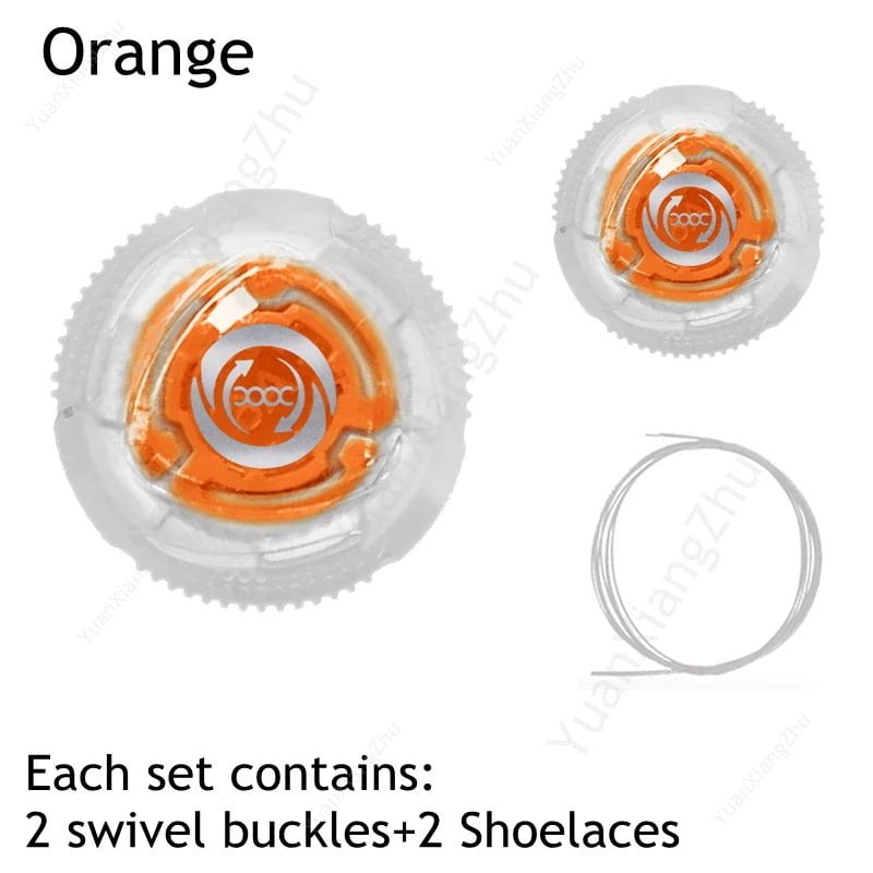 Storazone Orange / CHINA New Automatic Laces Sneakers Swivel Buckle Shoelaces Without ties Adults Kids Lazy No Tie Shoe laces Shoe Accessories 1Pair