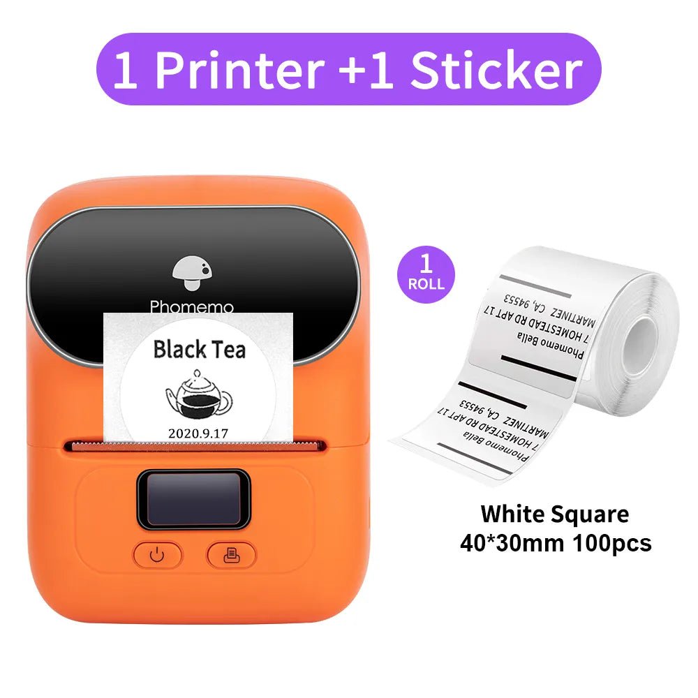 Storazone Orange / CN Phomemo M110 Thermal Wireless Label Printer Sticker Mini Printer Barcode Bluetooth Label Maker Price Tag Printers Free APP
