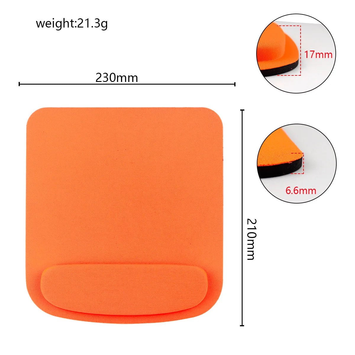 Storazone Orange Computer Game Mouse Pad Environmental Eva Ergonomic Mousepad Wrist Pad Solid Color Comfortable Mouse Mats For Office Accessories