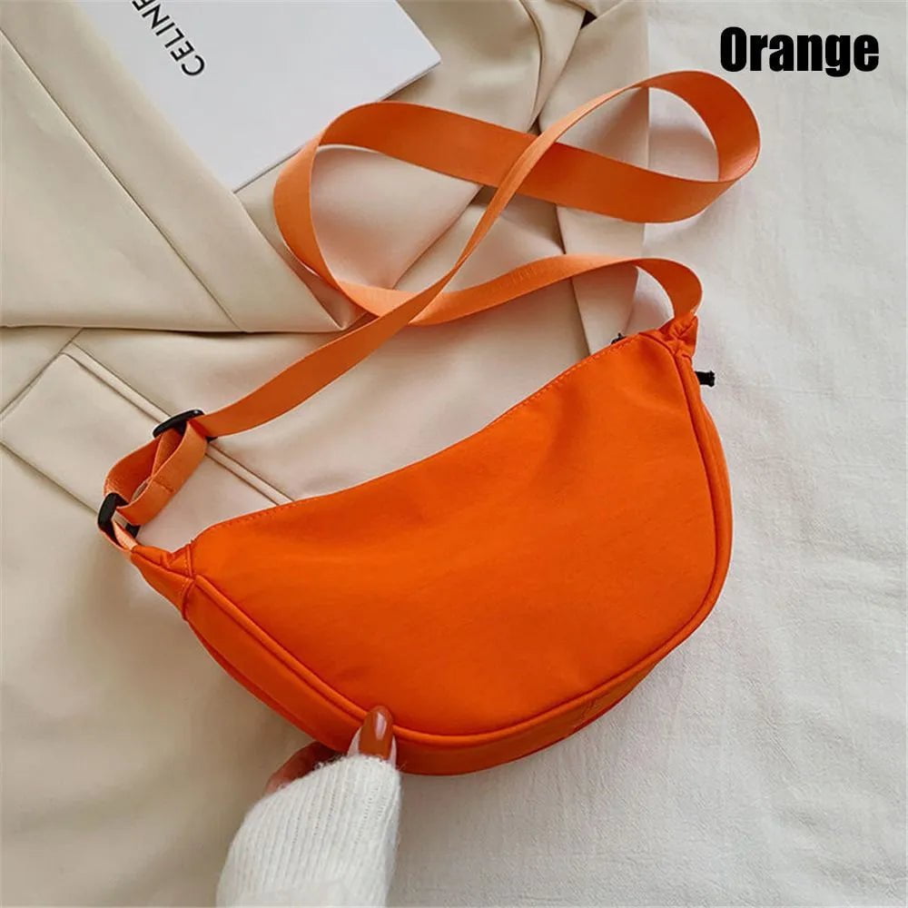 Storazone orange Fashion Nylon Casual Hobos Chest Bag Underarm Bag Crossbody Bag For Women Students Shoulder Cross Body Bag