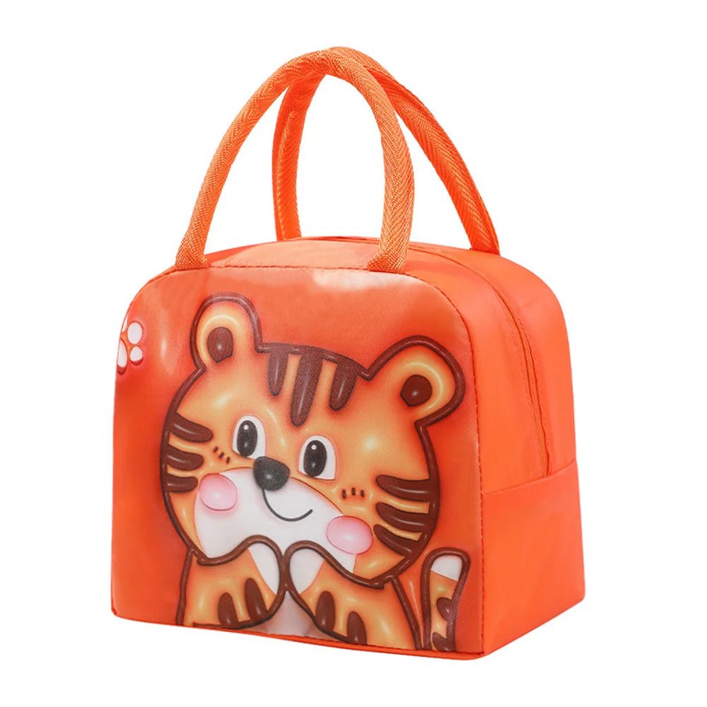 Storazone Orange Lunch Bag Thickened Handheld Insulated Lunch Box Bag Children Cute With Meals Lunch Box Bag