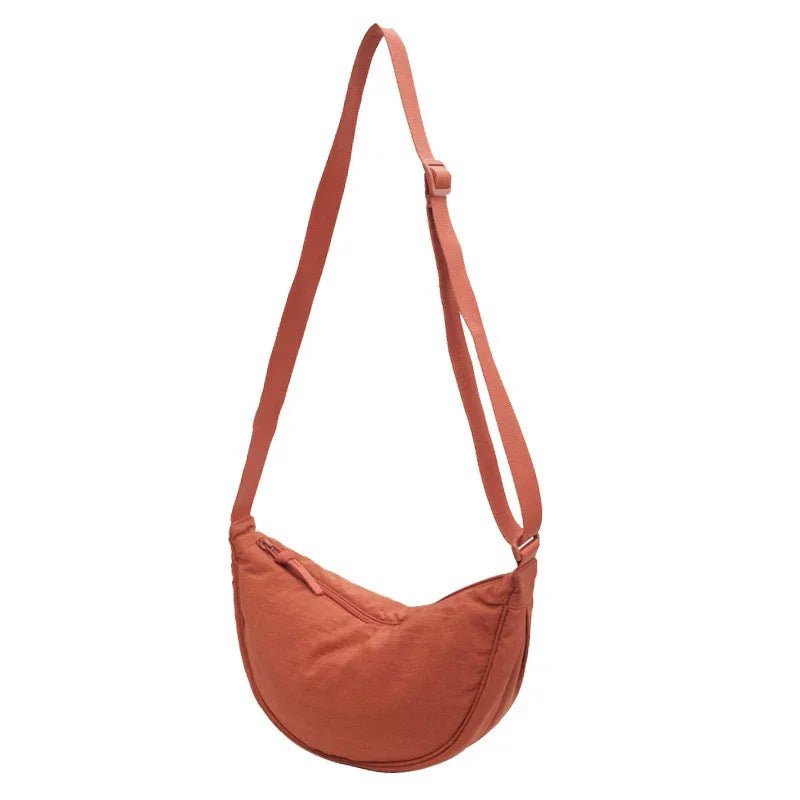 Storazone Orange Nylon Hobos Chest Shoulder Bag Large Capacity Travel Crossbody Half Moon Belt Messenger for Women Bags Dropshipping / Wholesale