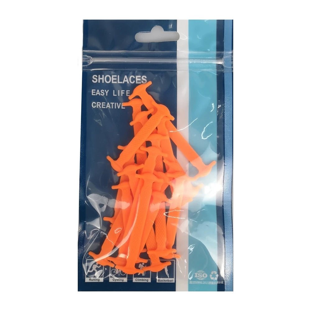 Storazone orange shoelaces 14pcs/Lot Shoes Accessories Elastic Silicone Shoelaces Elastic Shoelace Creative Lazy Silicone Laces No Tie Rubber Lace