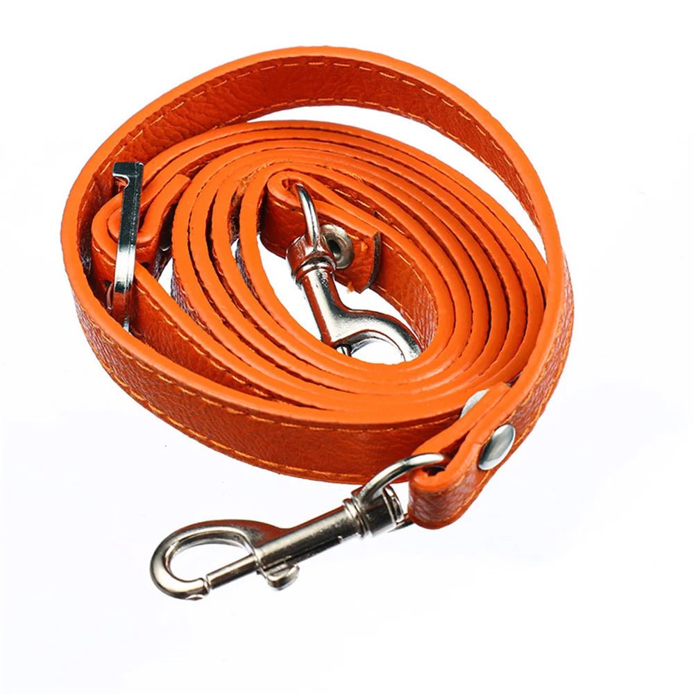 Storazone Orange / silver New 120cm Long PU Leather Shoulder Bag Strap Bag Handles DIY Replacement Purse Handle for Handbag Belts Strap Bag Accessories