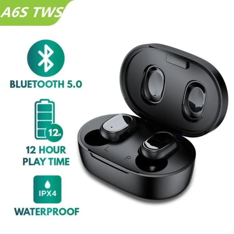 Storazone Original A6S TWS Headset Wireless Earphones Bluetooth Headphones Sport Stereo Fone Bluetooth Earbuds for Xiaomi Huawei iPhone