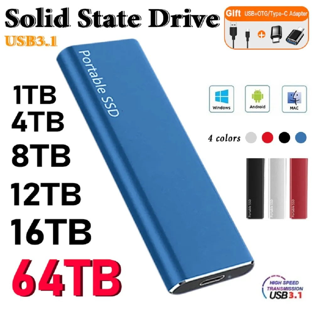 Storazone Original Portable External Hard Drive1TB 2TB Mobile Solid State Drive USB 3.1  External  hard disk ssd for Notebook Laptop Mac