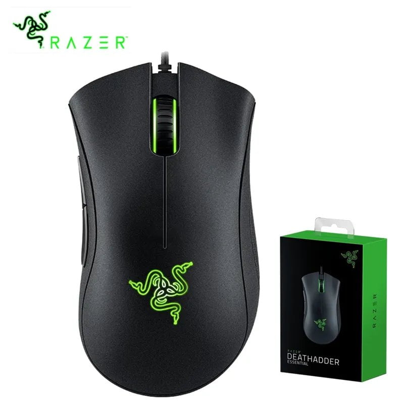 Storazone Original Razer DeathAdder Essential Wired Gaming Mouse Mice 6400DPI Optical Sensor 5 Independently Buttons For Laptop PC Gamer