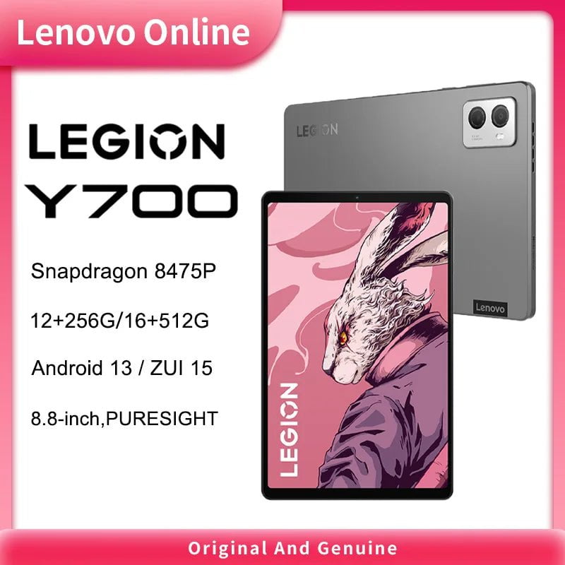 Storazone Original Rom Grey / 12G 256G Original Lenovo LEGION Y700 2023 Otca-core Snapdragon8+ ZUI15 WIFI 144Hz Refresh Rate Dual-type-C Interface Gaming Tablet
