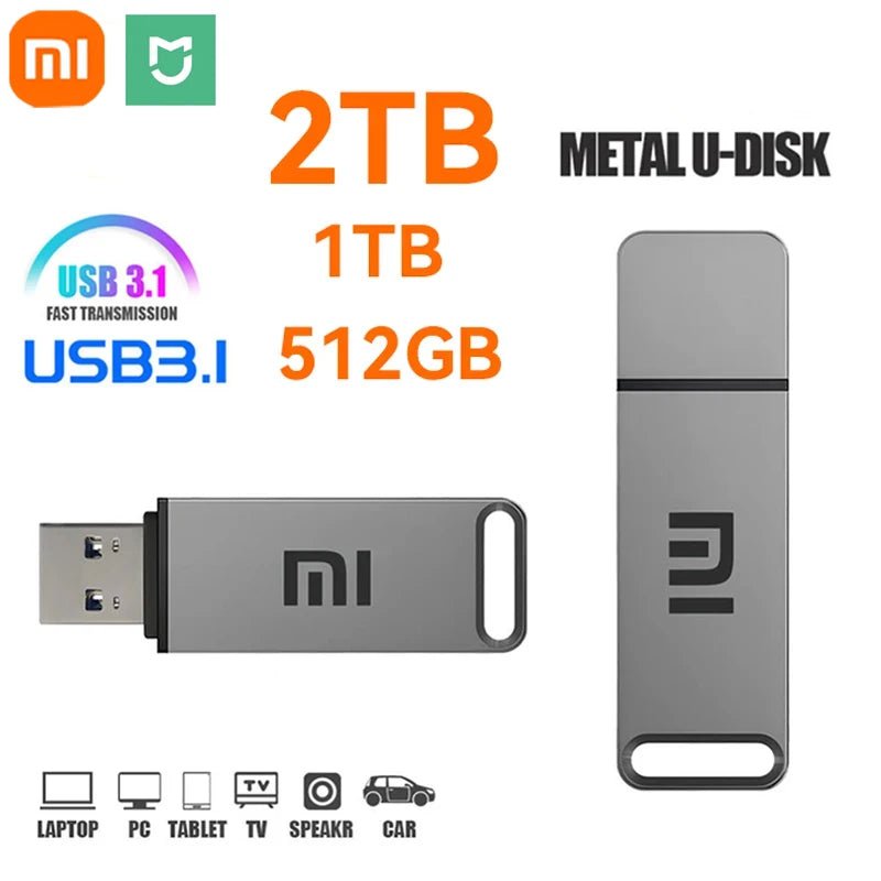 Storazone Original XIAOMI MIJIA 3.1 USB Flash Drive 2TB Mini High-Speed Pen 1TB Waterproof Type-C Usb PenDrive For Computer Storage Device