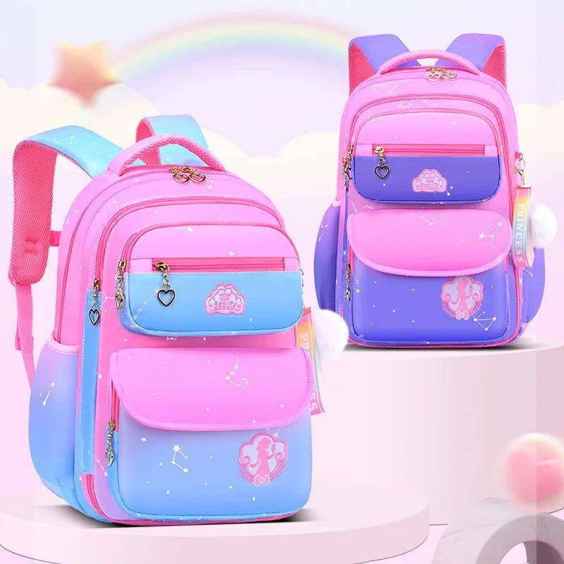 Storazone Orthopedic Primary School Bags for Girls Gradient Color Grades 1-3-6 Children's Backpack Large Capacity Kids Rucksack Mochila