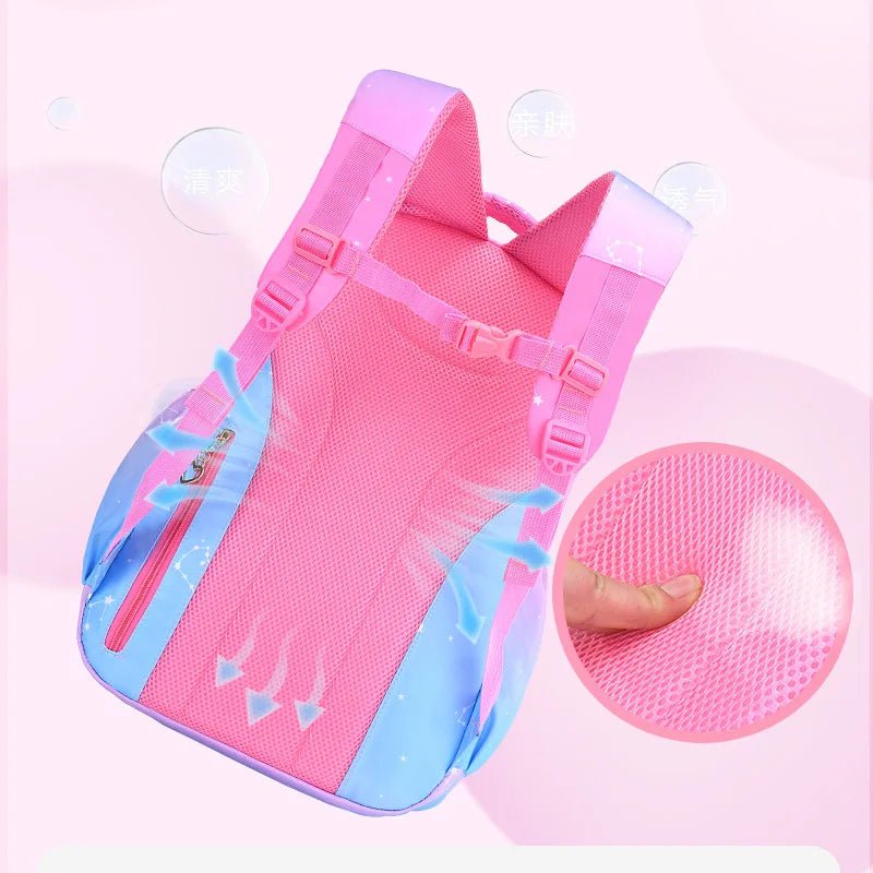 Storazone Orthopedic Primary School Bags for Girls Gradient Color Grades 1-3-6 Children's Backpack Large Capacity Kids Rucksack Mochila