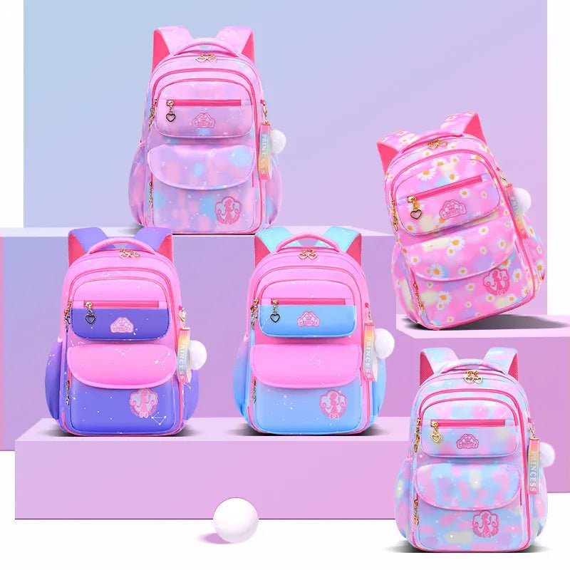 Storazone Orthopedic Primary School Bags for Girls Gradient Color Grades 1-3-6 Children's Backpack Large Capacity Kids Rucksack Mochila