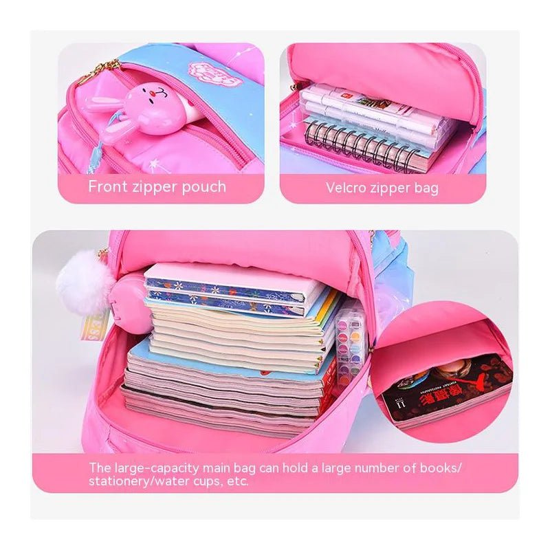 Storazone Orthopedic Primary School Bags for Girls Gradient Color Grades 1-3-6 Children's Backpack Large Capacity Kids Rucksack Mochila