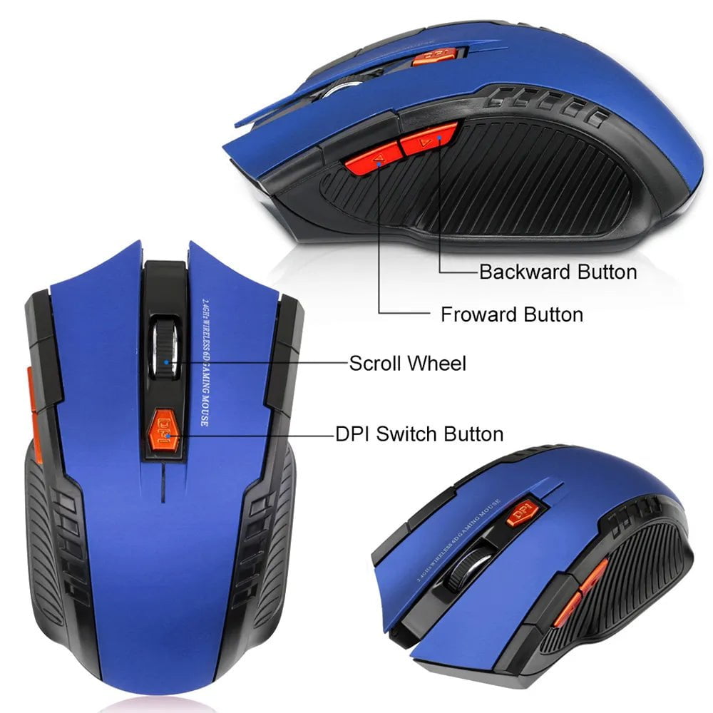 Storazone ORZERHOME 2.4GHz Wireless Mouse Optical Mice with USB Receiver Gamer 1600DPI 6 Buttons Mouse For Computer PC Laptop Accessories