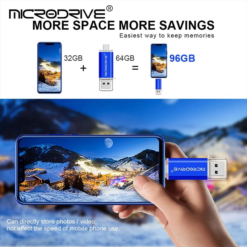 Storazone OTG USB Flash Drive Type C Pen Drive 256GB 128GB 64GB 32GB USB Stick 16gb 8GB 4GB Pendrive for Type-C Device