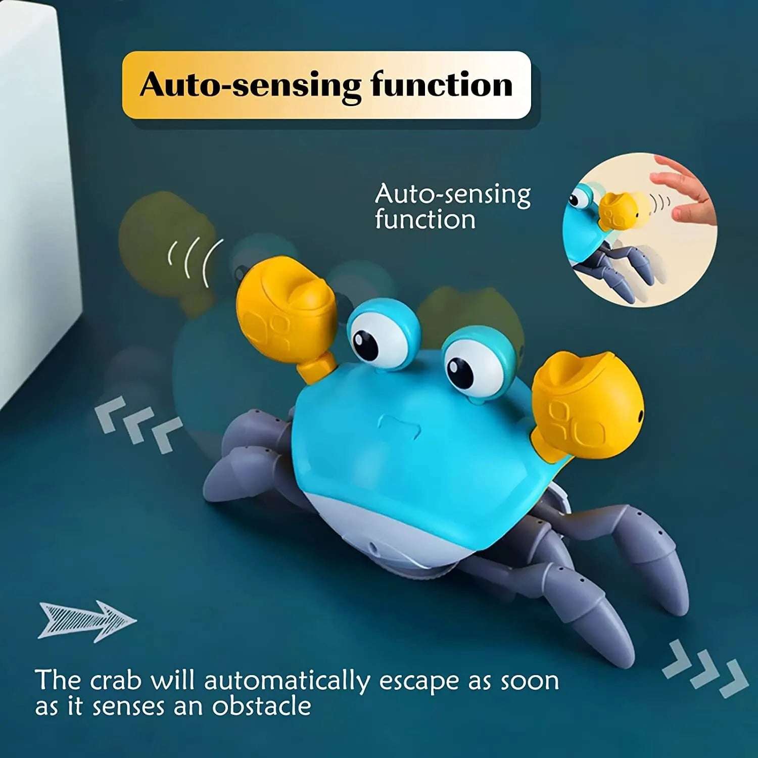 Storazone Other / Green 1Pc Escape Crab Auto-sensing Function Children Crawling Avoiding Obstacles Electronic Pet With Music and Light