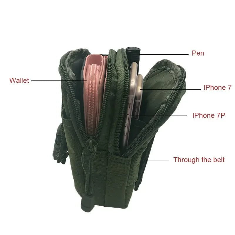 Storazone Outdoor Men Waist Pack Bum Bag Pouch Waterproof Tactical Military Sport Hunting Belt Molle Nylon Mobile Phone Bags Travel Tools