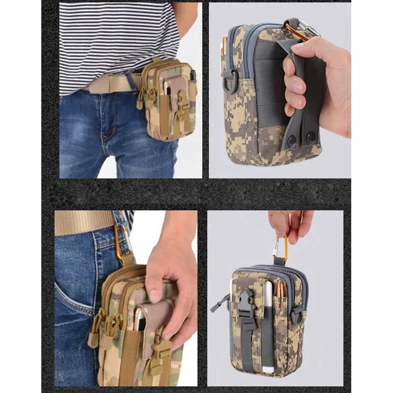 Storazone Outdoor Men Waist Pack Bum Bag Pouch Waterproof Tactical Military Sport Hunting Belt Molle Nylon Mobile Phone Bags Travel Tools