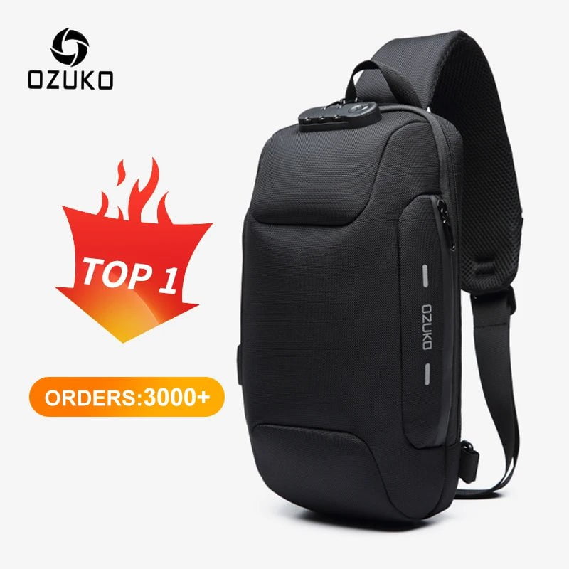 Storazone OZUKO 2022 New Multifunction Crossbody Bag for Men Anti-theft Shoulder Messenger Bags Male Waterproof Short Trip Chest Bag Pack