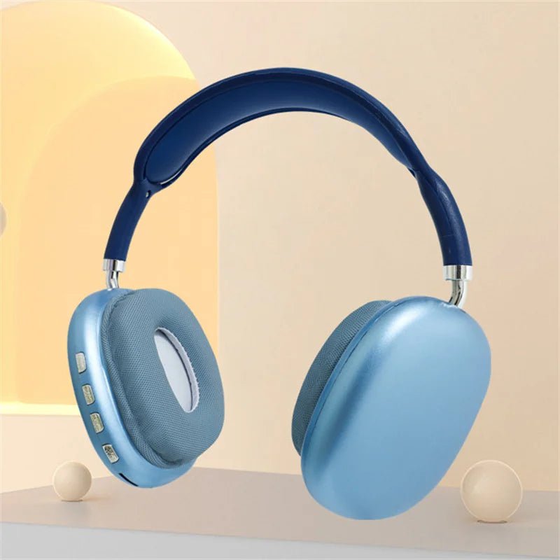 Storazone p9-Blue / CHINA P9 Wireless Bluetooth Headphones With Micphone Noise Cancelling Headsets Stereo Sound Earbuds Sports Gaming Earphone Supports TF