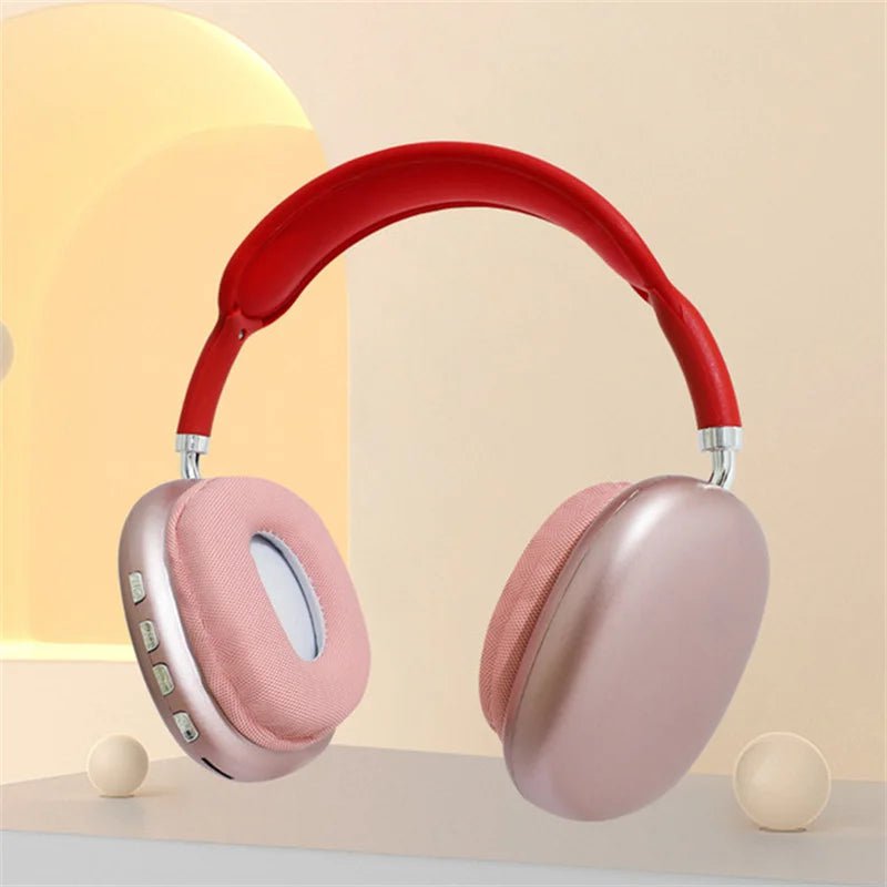 Storazone p9-Red / CHINA P9 Wireless Bluetooth Headphones With Micphone Noise Cancelling Headsets Stereo Sound Earbuds Sports Gaming Earphone Supports TF