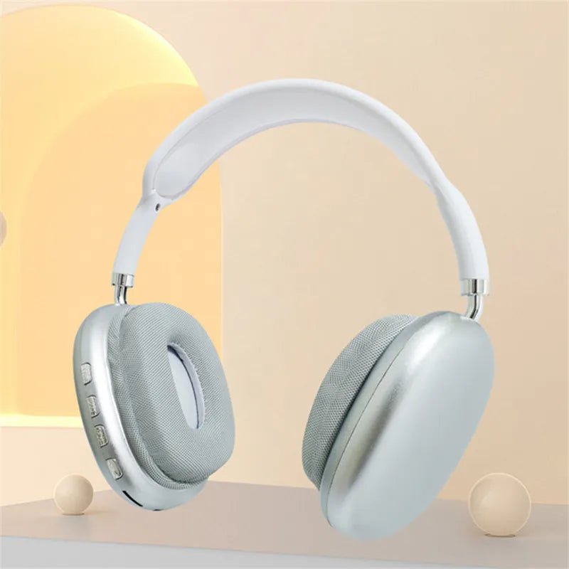 Storazone p9-Silver / CHINA P9 Wireless Bluetooth Headphones With Micphone Noise Cancelling Headsets Stereo Sound Earbuds Sports Gaming Earphone Supports TF