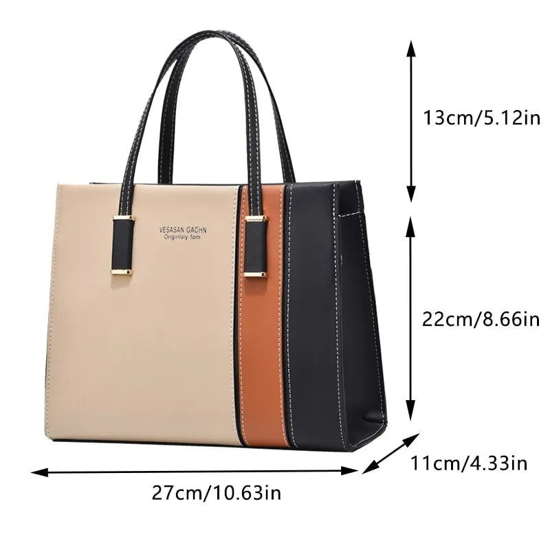 Storazone Patchwork Handbags For Women Adjustable Strap Top Handle Bag Large Capacity Totes Shoulder Bags Fashion Crossbody Bags Work Gift