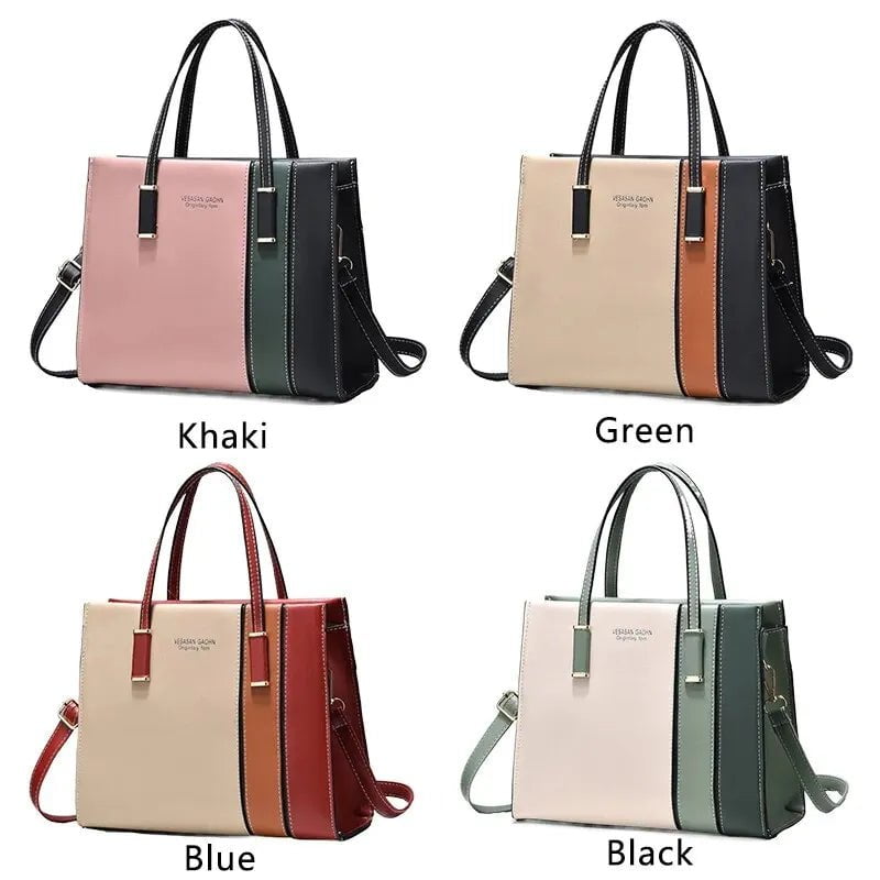 Storazone Patchwork Handbags For Women Adjustable Strap Top Handle Bag Large Capacity Totes Shoulder Bags Fashion Crossbody Bags Work Gift