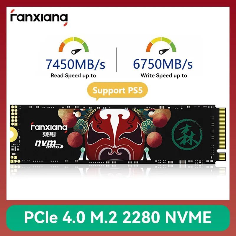 Storazone PCIE4.0 7400MBs 2T Fanxiang 7400MB/s SSD NVMe M.2 2280 2TB 1TB Internal Solid State Hard Disk PCIe4.0x4 2280 SSD Drive for PS5 Laptop Desktop