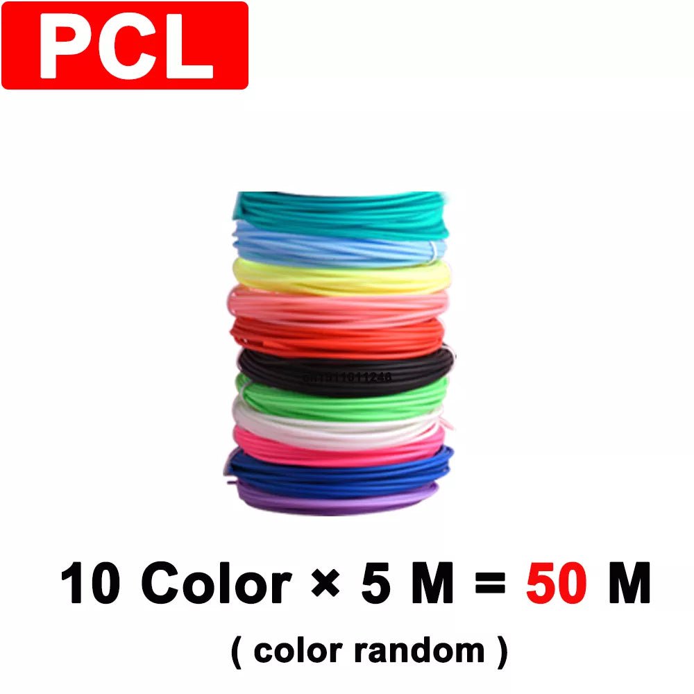 Storazone PCL 50M PLA Filament for 3D Pen Filament 10 Rolls 5M Diameter 1.75mm 50M Plastic Filament for 3D Pen 3D Printer Pen Replacement