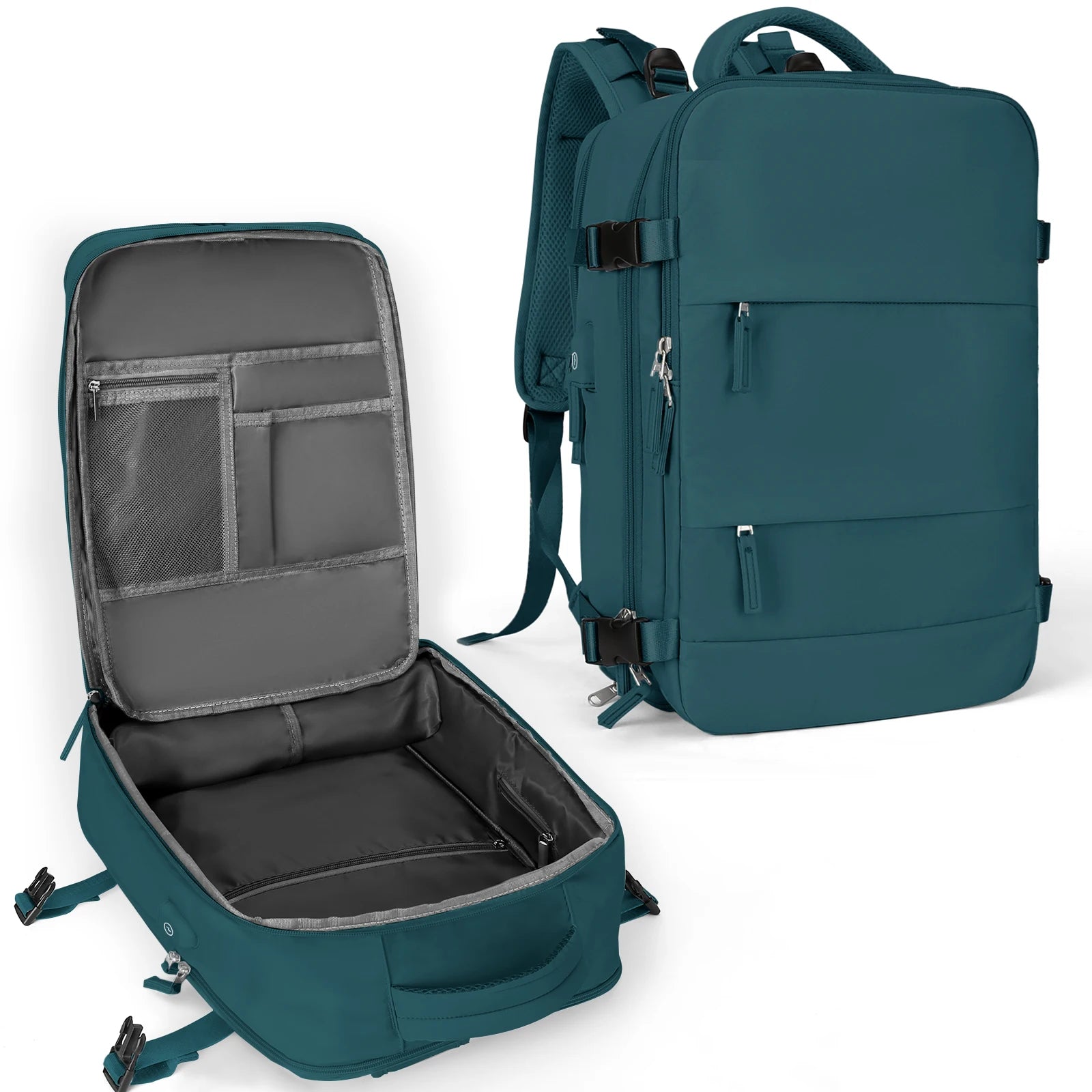 Storazone Peacock Blue-Small Carry on Backpack, Large Travel Backpack for Women Men Airline Approved Gym Backpack Waterproof Business Luggage Laptop Daypack