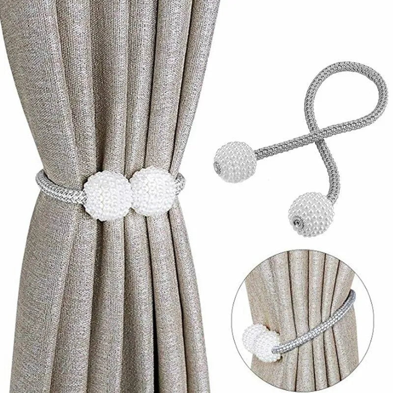 Storazone Pearl Magnetic Curtain Buckle Clip Tieback Hanging Curtain Strap Ball Buckle Curtain Accessories Creative Home Decoration